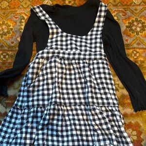 Cat & Jack Black and White Checkered Kids Casual Dress